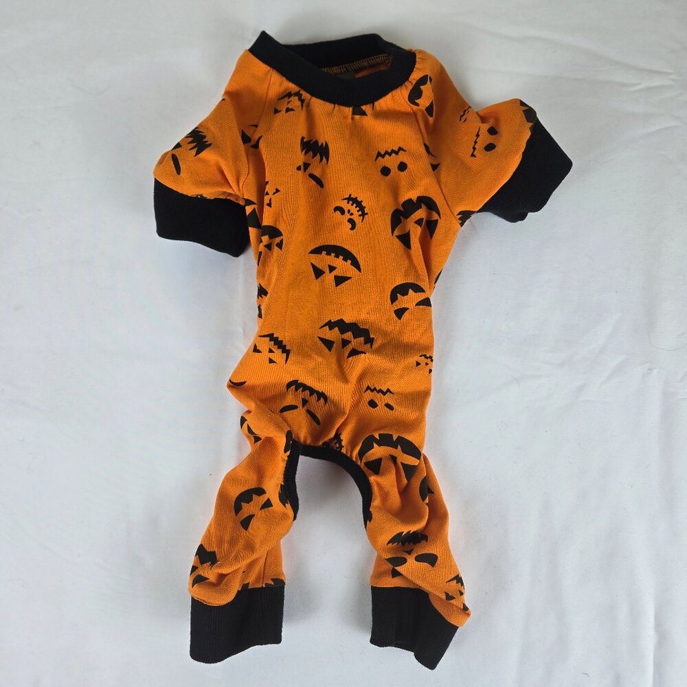 Forever 21 Size M/L Orange Black Halloween Jack-o-Lantern Dog Outfit NWT